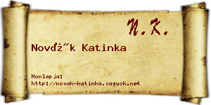 Novák Katinka névjegykártya